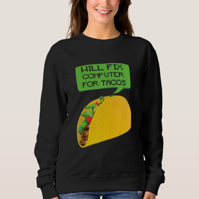 Teknisk support åtgärdar den bärbara datorns Tacos T Shirt (Framsida)