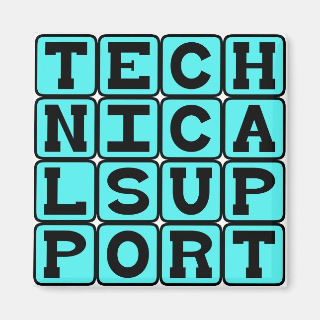 Teknisk support, bra med prylar magnet (Framsidan)