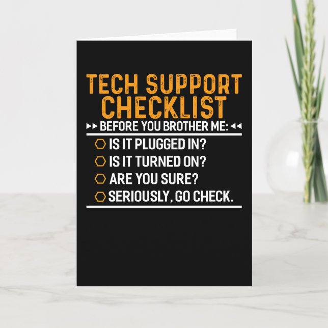 Teknisk support Computer Geek Funny Techie Gift Id Kort (Framsida)