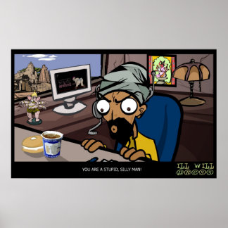 Teknisk support: "Du är en idiot, Fånig man!" Post Poster