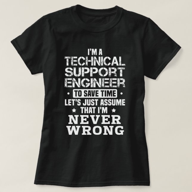Teknisk support Ingenjör T Shirt (Design framsida)