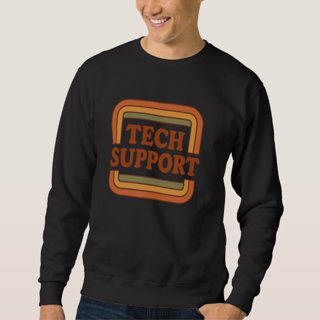 Teknisk support IT Help Desk Funny Computer Geek T Lång Ärmad Tröja (Framsida)