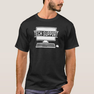 Teknisk support med dator och mus t shirt