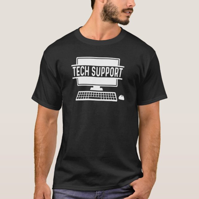 Teknisk support med dator och mus t shirt (Framsida)