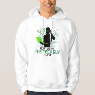 Teknisk support oroar inte den tekniska killen är hoodie