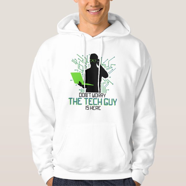 Teknisk support oroar inte den tekniska killen är hoodie (Framsida)