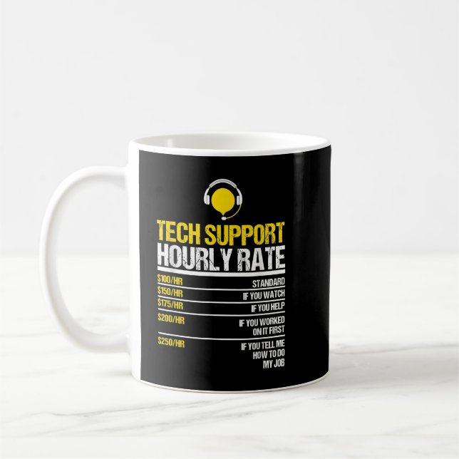 Teknisk support per timme, teknisk dator - Geek Co Kaffemugg (Vänster)