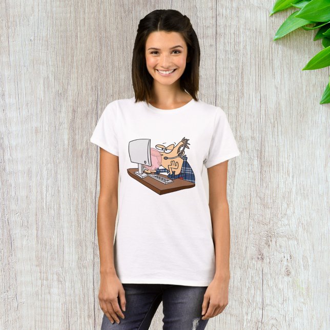 Teknisk support som blockerar en bubbla t shirt (Skapare uppladdad)
