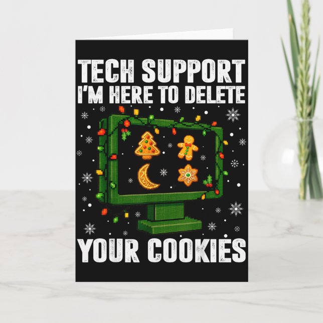 Teknisk Support Ta Bort Dina Kakor Män Fula Jul Kort (Framsida)