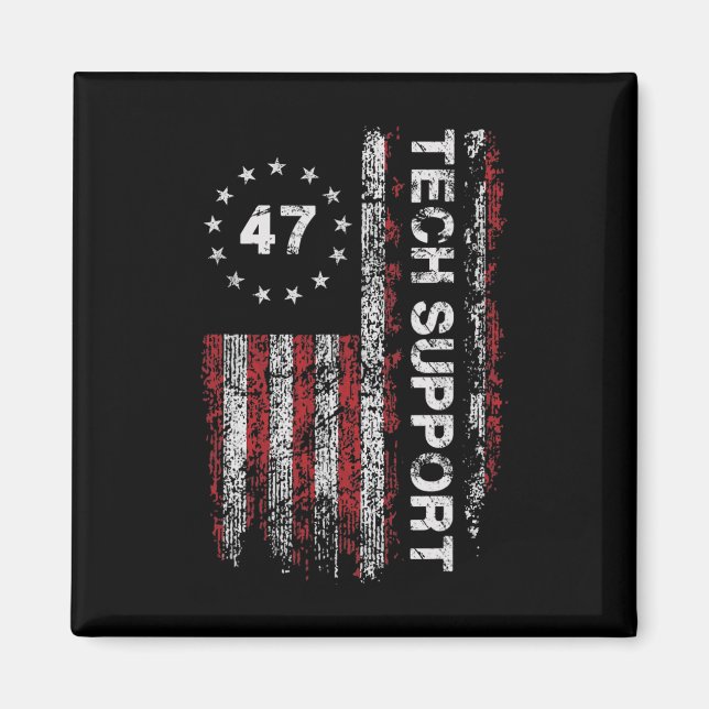 Teknisk support USA Flagga Vita huset Teknisk supp Magnet (Framsidan)