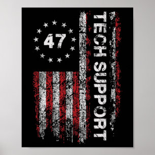 Teknisk support USA Flagga Vita huset Teknisk supp Poster