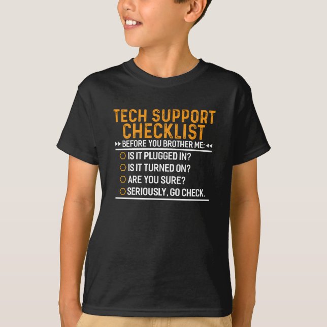 Teknisk supportdator Geek Funny Techie Gift Idea T Shirt (Framsida)
