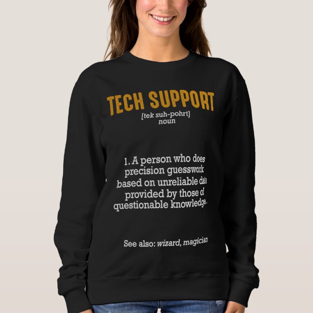 Teknisk supportdefinition IT-teknik associerad job T Shirt (Framsida)