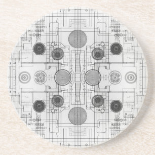 Teknisk Teckning-plan - vitdesign Underlägg