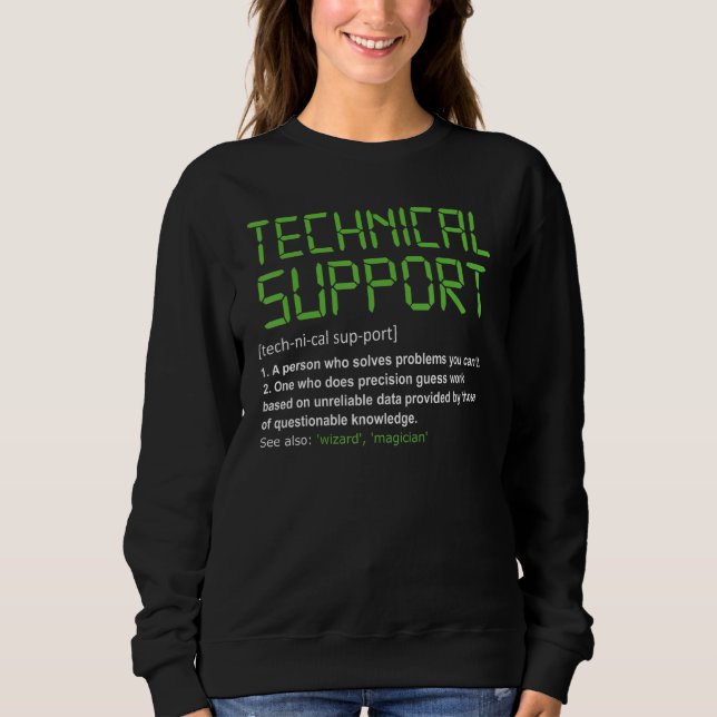 Teknisk Teknisk Support Definition Alla Saker Geek T Shirt (Framsida)