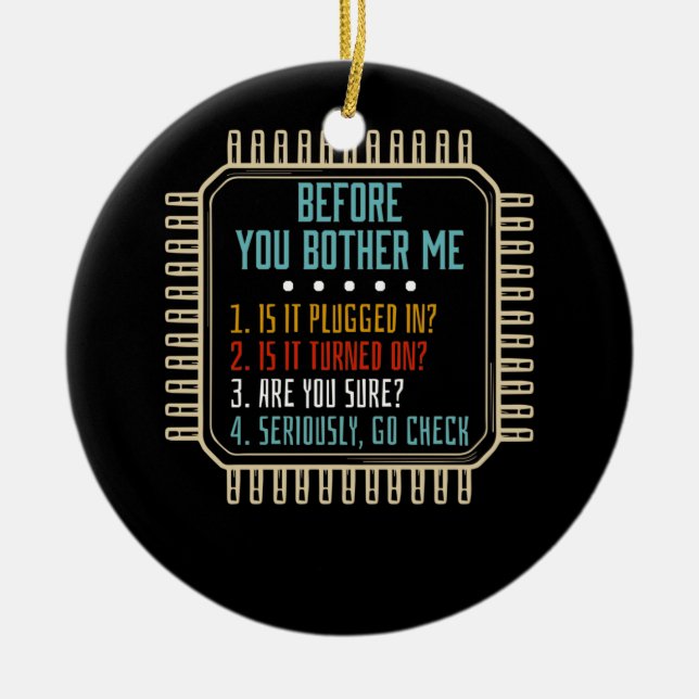 Teknisk teknisk support för IT-teknik, gåva Julgransprydnad Keramik (Framsidan)