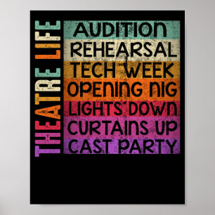Teknisk vecka för teater Life Audition Rehearsal Poster