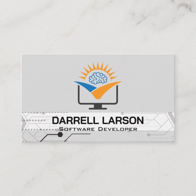 Tekniska noder | Logotyp för hjärndator Visitkort (Framsida)