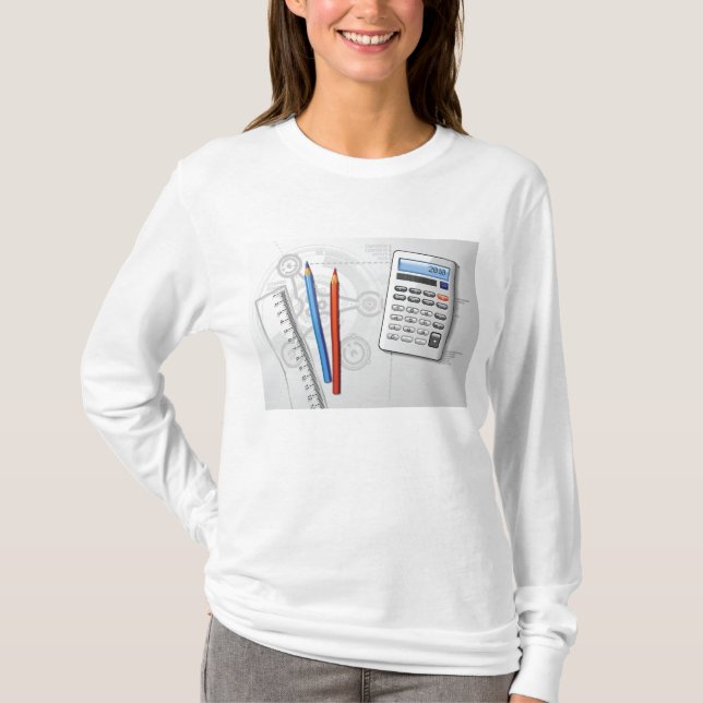 Tekniska ritkontorsmaterial t shirt (Framsida)