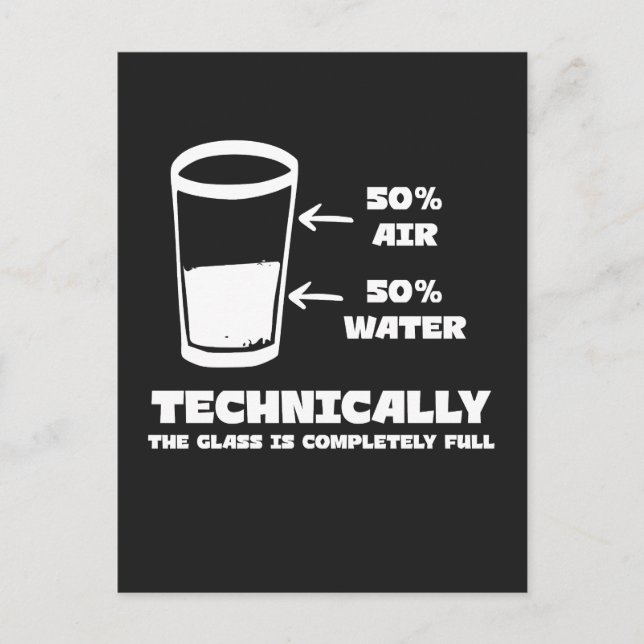 Tekniskt sett är glaset helt och hållet Fullt. Vykort (Framsida)