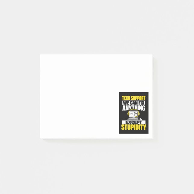 Tekniskt support-humor - Kan inte fixa dumhet Post-it Block (Framsida)