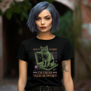 Tekniskt Support Katt Dator T Shirt