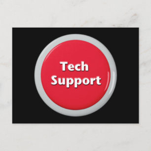 Tekniskt Support Röd Panikknapp Vykort