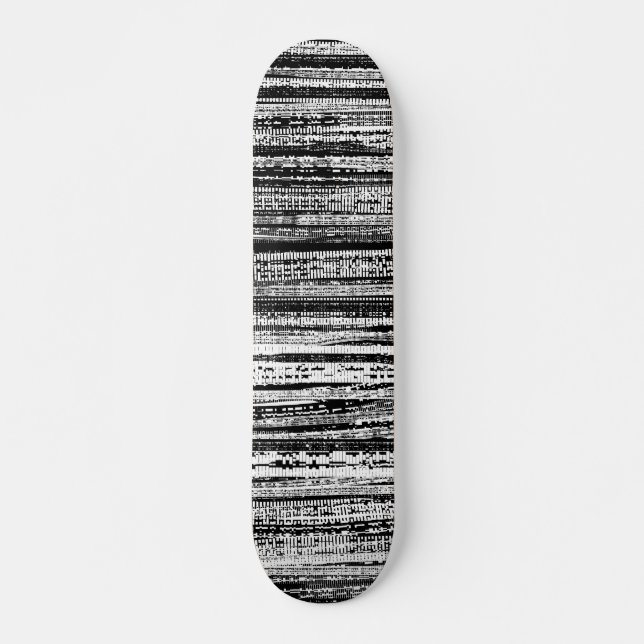 Teknologi Decay - Black and White on Wood Mini Skateboard Bräda 18,7 Cm (Framsida)