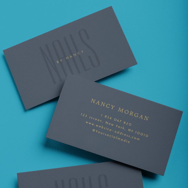 Teknologi för marint blått Naglar-typografi (minim Visitkort (Skapare uppladdad)