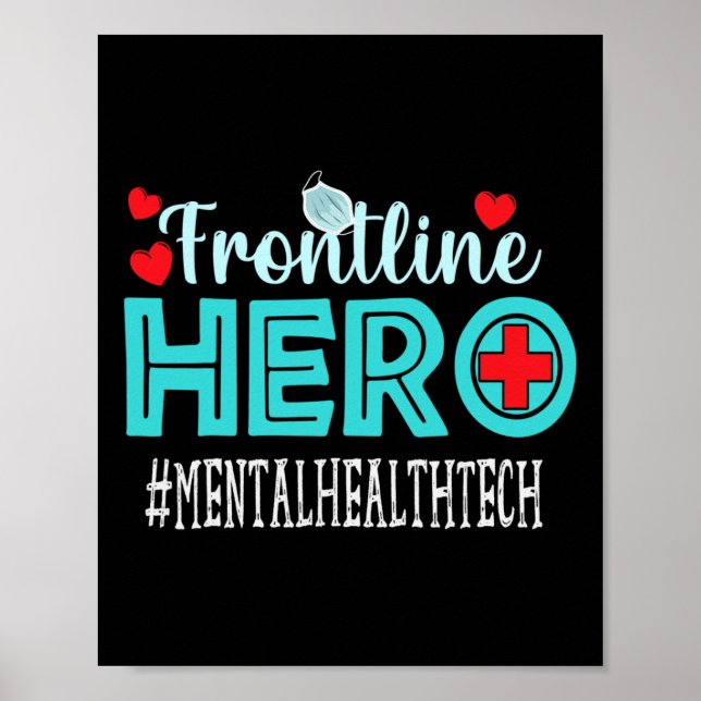 Teknologi för psykisk hälsa Frontline Hero Workers Poster (Framsidan)