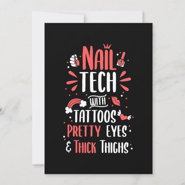 Teknologi nagel med tatueringar inbjudningar (Framsida)