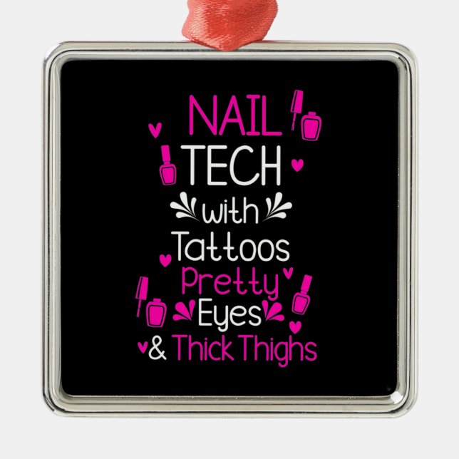 Teknologi nagel med tatueringar julgransprydnad metall (Framsidan)