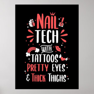 Teknologi nagel med tatueringar poster