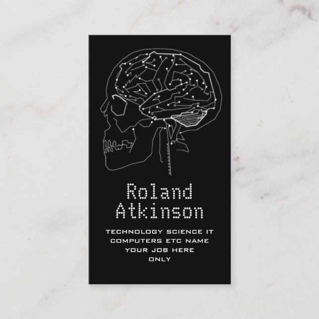 teknologi som beräknar, går runt hjärnvisitkorten visitkort (Framsida)