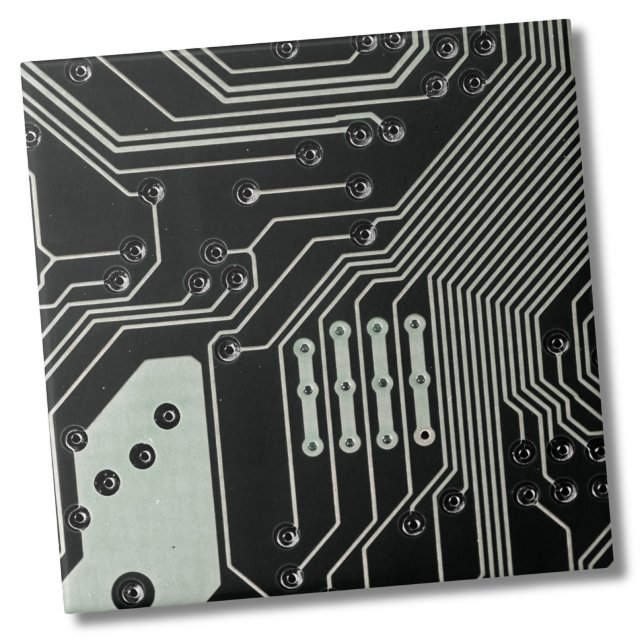 Teknologikort för svart krets kakelplatta (Unique Modern Industrial Black Circuit Technology Ceramic Tile)