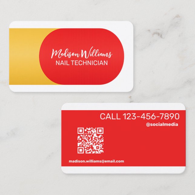 Teknologin nagel med klickning för Chatta QR Visitkort (Fram/baksida)