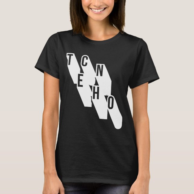teknomusik geometrisk logodesign t shirt (Framsida)