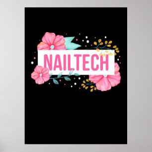 Teknosblomma i nagel poster