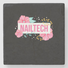 Teknosblomma i nagel stenunderlägg