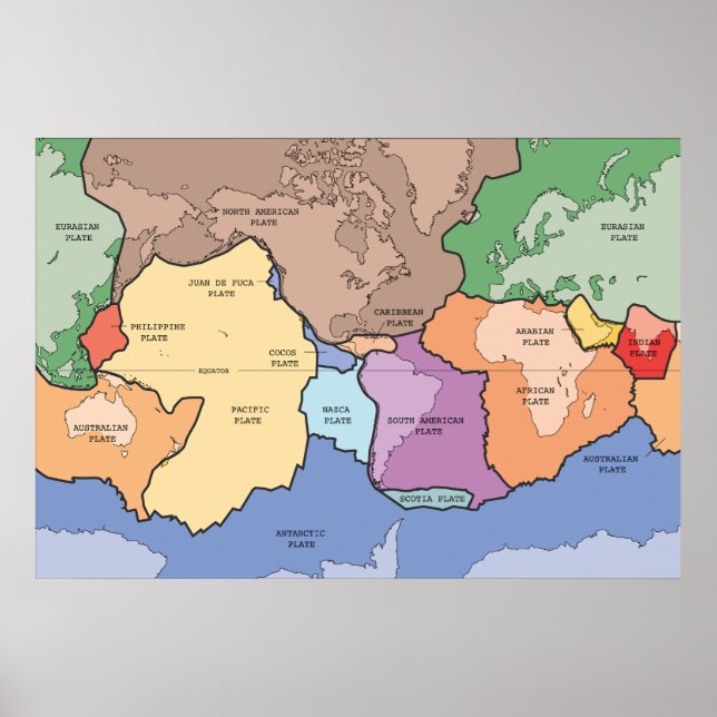 Tekoniskt tallrikar i jorddiagram poster (Framsidan)