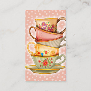 Tekopp Affärskort - Vintage Tea Kopp Party Visitkort