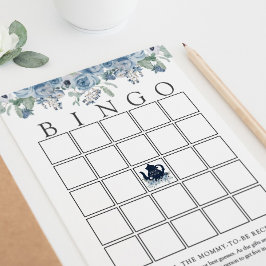 Tekopp Blå Blommig Baby Bingospelkort