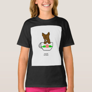Tekopp Chihuahua Girls Black Basic T Shirt