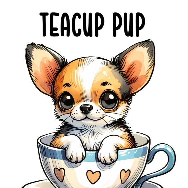 Tekopp Chihuahua Valp T Shirt (Skapare uppladdad)