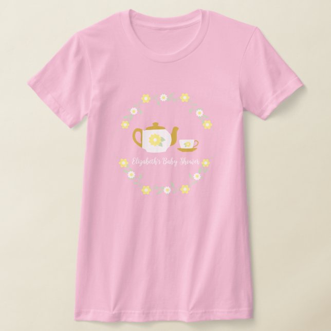 Tekopp Floral Baby Shower T Shirt (Laydown)