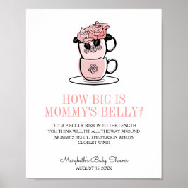 Tekopp & Flowers Baby Shower Mamma Belly Game Poster