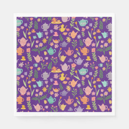 Tekopp Födelsedag Brud- Påsk Vår Blommig Pappersservett