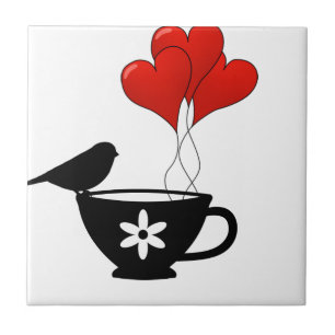Tekopp i Hearts Kakelplatta