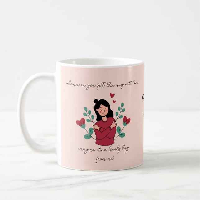 Tekopp med en kram Personlig presentkop Kaffemugg (Vänster)