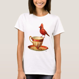 Tekopp och röd kardinal t shirt